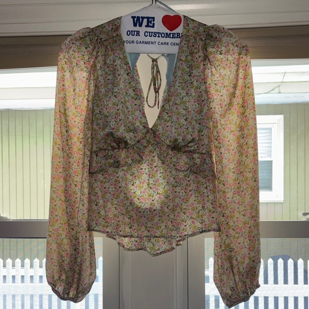 Tie Back Ruffle Blouse